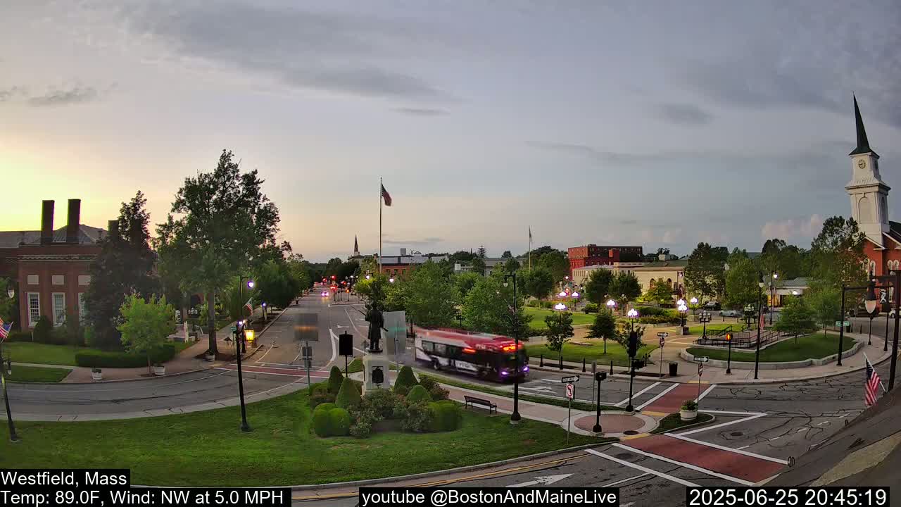 Park Square Live  Cam - Westfield, Massachusetts USA