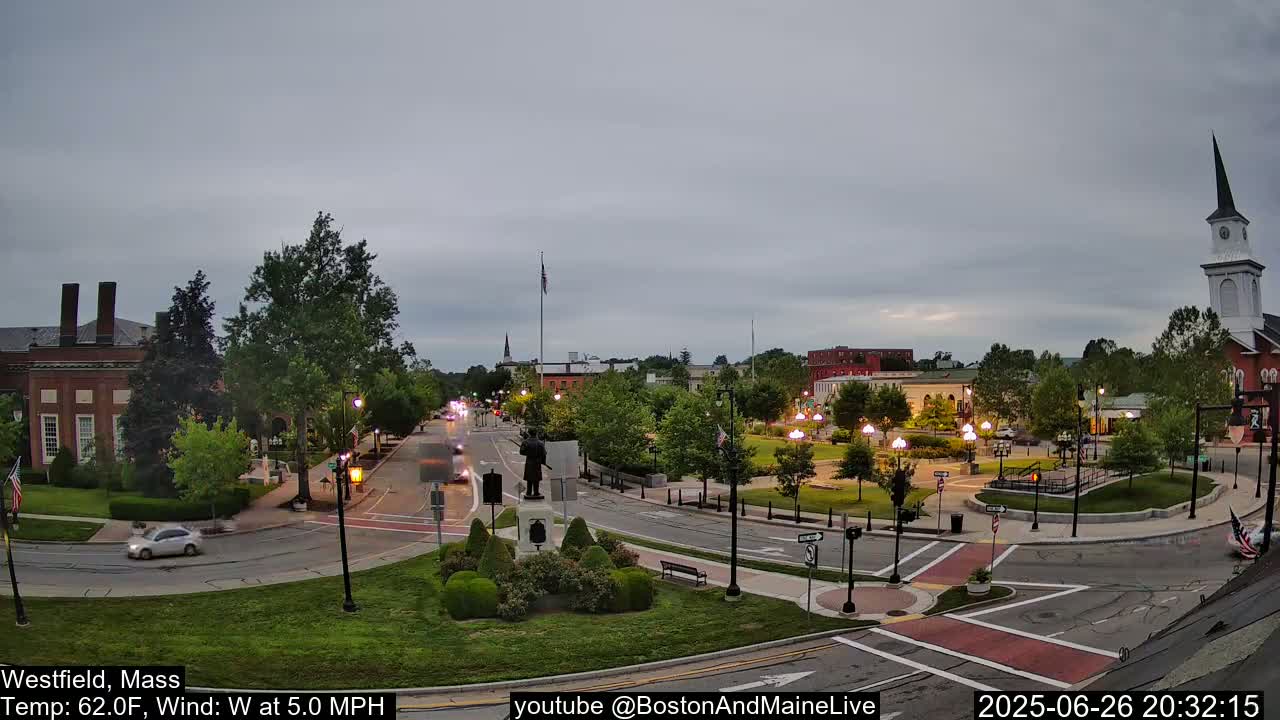 Park Square Live  Cam - Westfield, Massachusetts USA