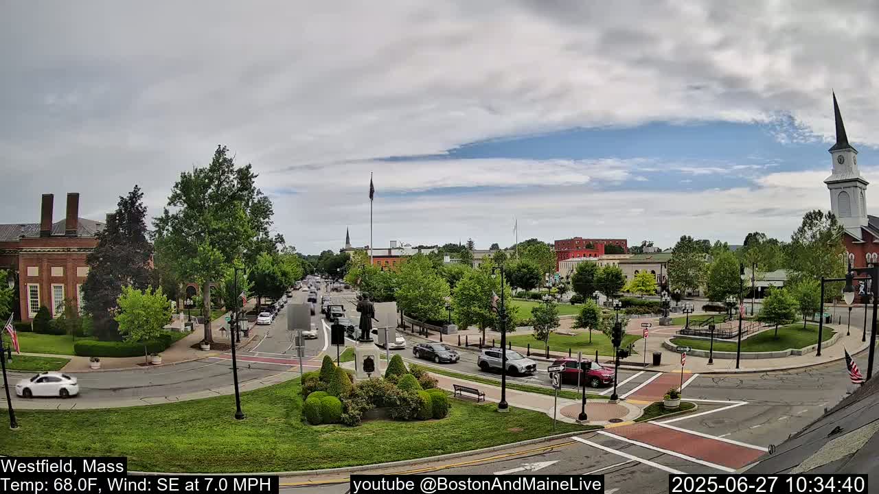 Park Square Live  Cam - Westfield, Massachusetts USA
