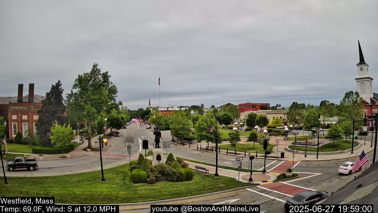 Park Square Live  Cam - Westfield, Massachusetts USA