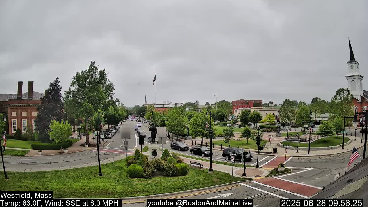 Park Square Live  Cam - Westfield, Massachusetts USA