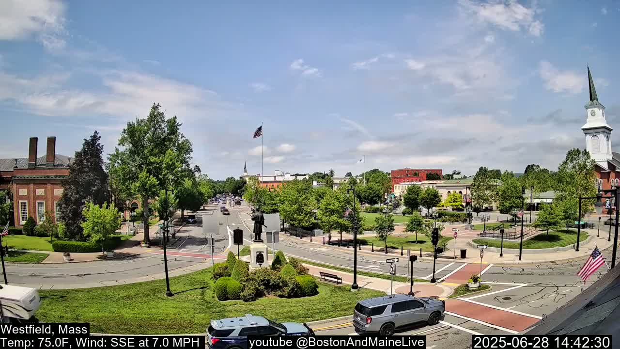 Park Square Live  Cam - Westfield, Massachusetts USA
