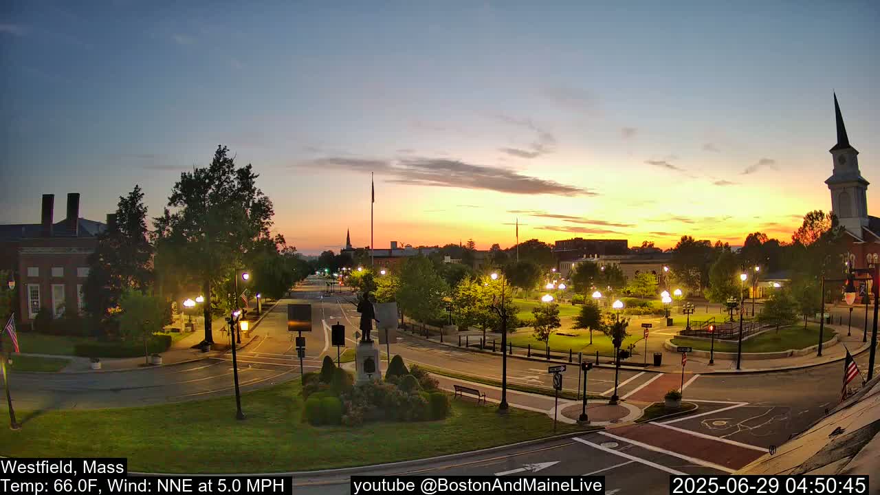 Park Square Live  Cam - Westfield, Massachusetts USA