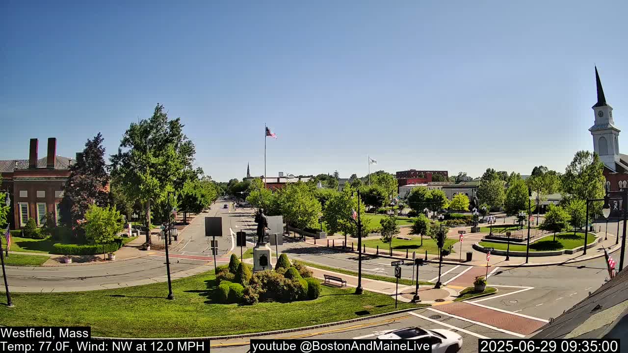 Park Square Live  Cam - Westfield, Massachusetts USA