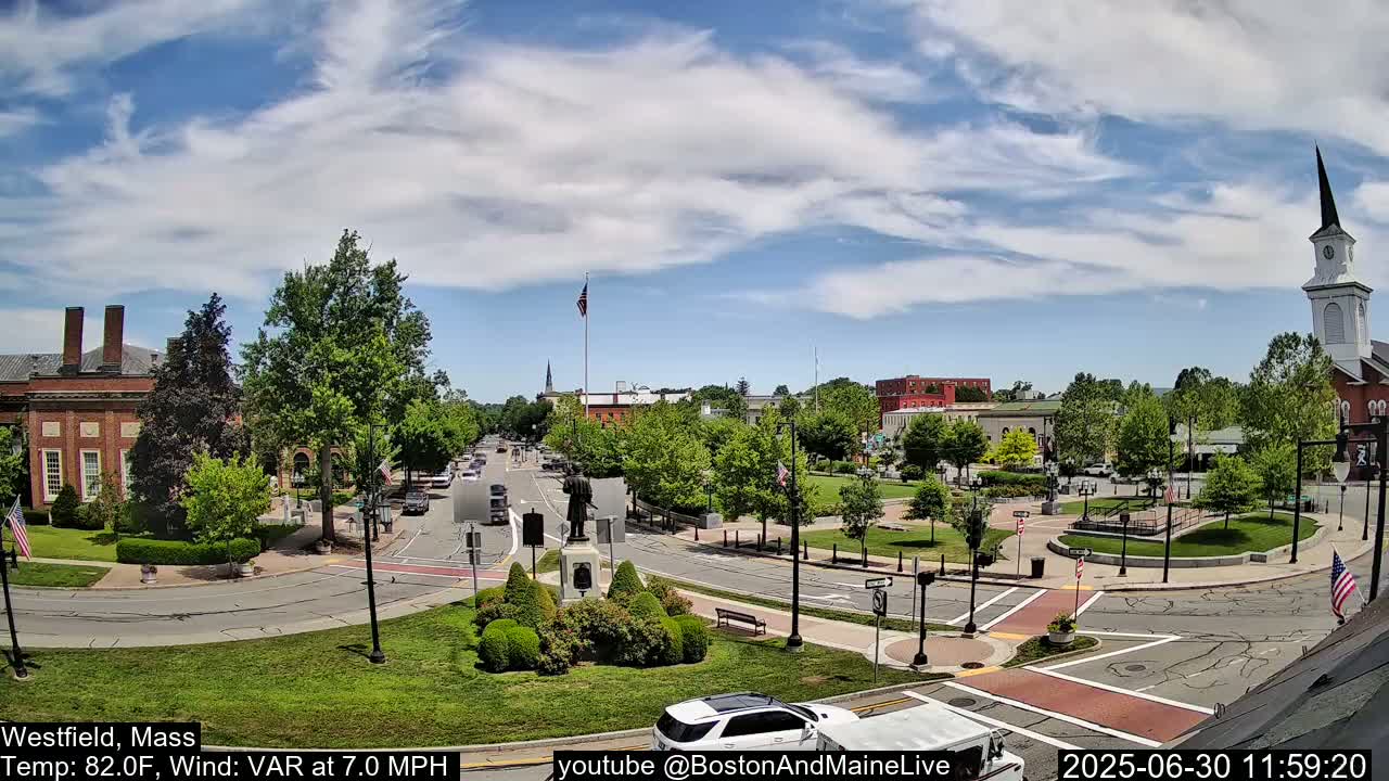 Park Square Live  Cam - Westfield, Massachusetts USA