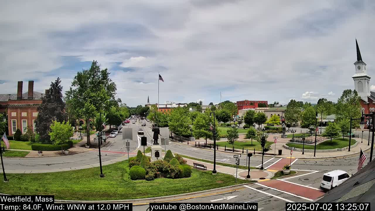 Park Square Live  Cam - Westfield, Massachusetts USA