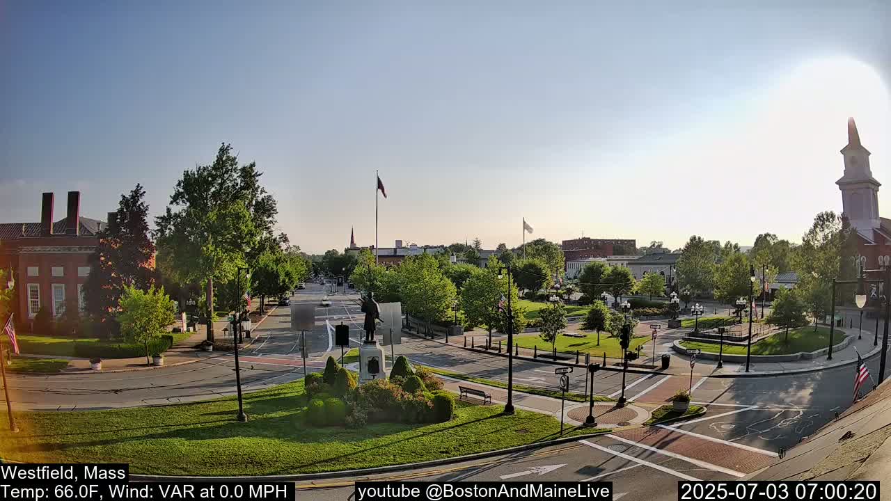 Park Square Live  Cam - Westfield, Massachusetts USA