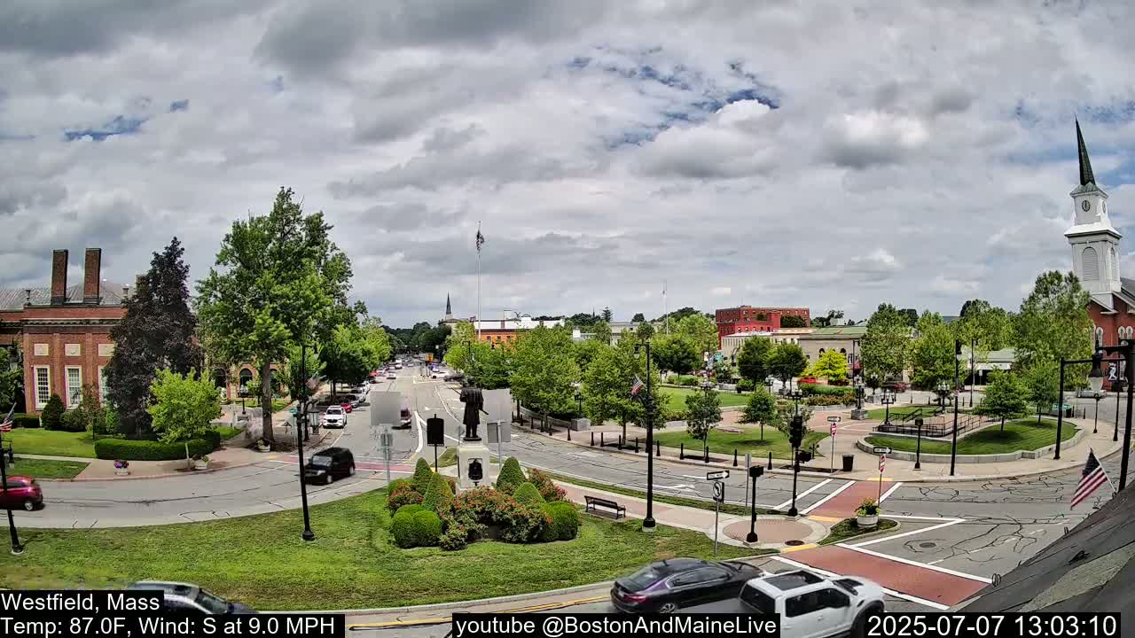 Park Square Live  Cam - Westfield, Massachusetts USA