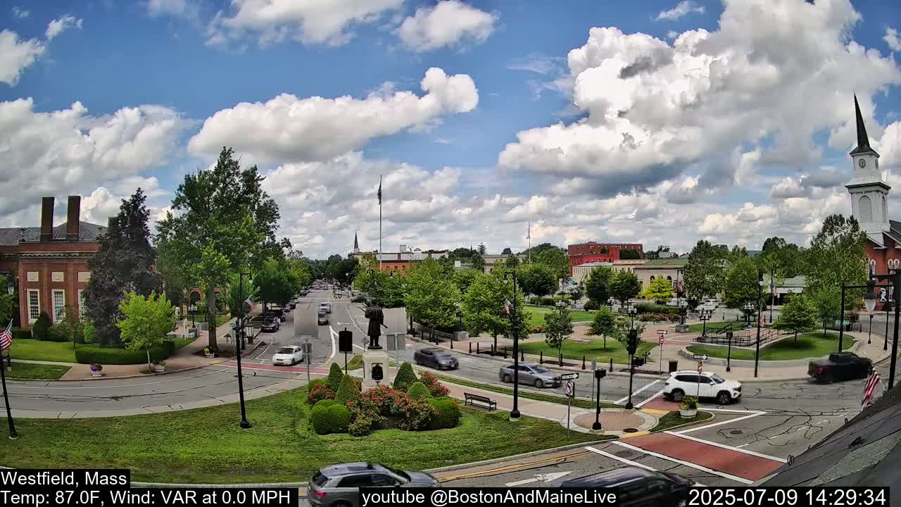 Park Square Live  Cam - Westfield, Massachusetts USA