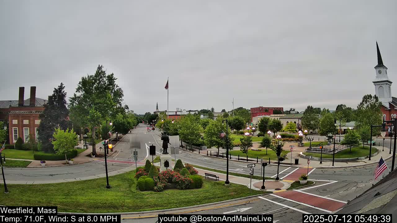 Park Square Live  Cam - Westfield, Massachusetts USA