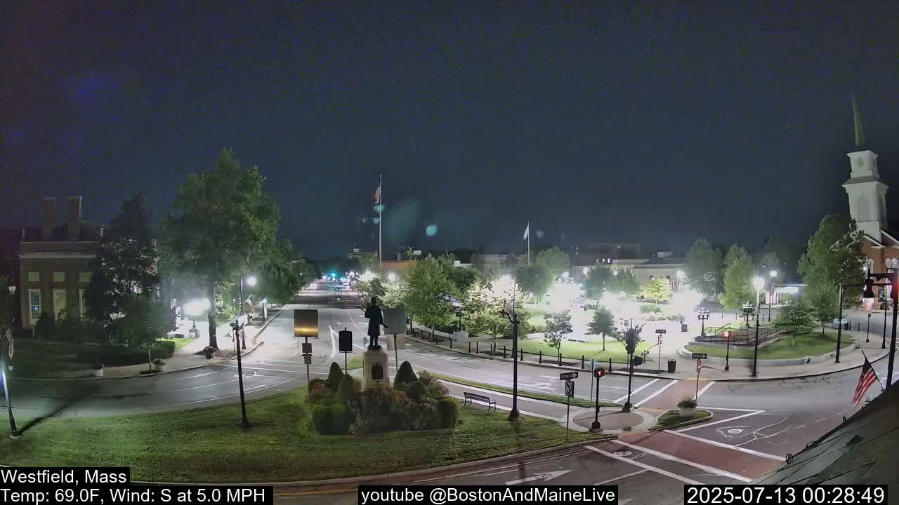 Park Square Live  Cam - Westfield, Massachusetts USA