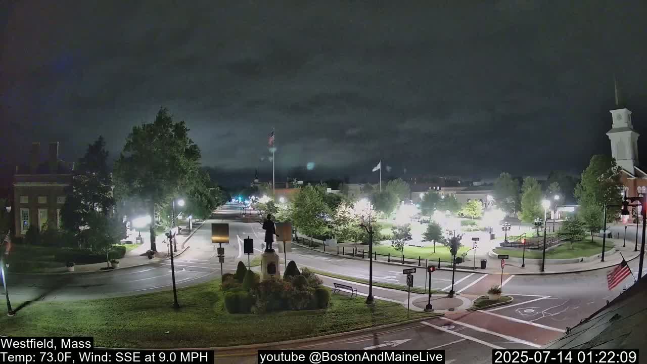 Park Square Live  Cam - Westfield, Massachusetts USA