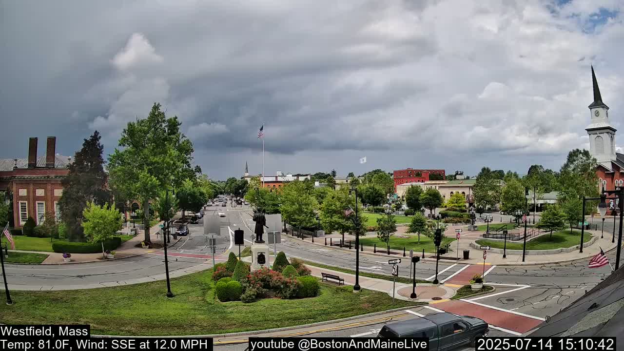 Park Square Live  Cam - Westfield, Massachusetts USA