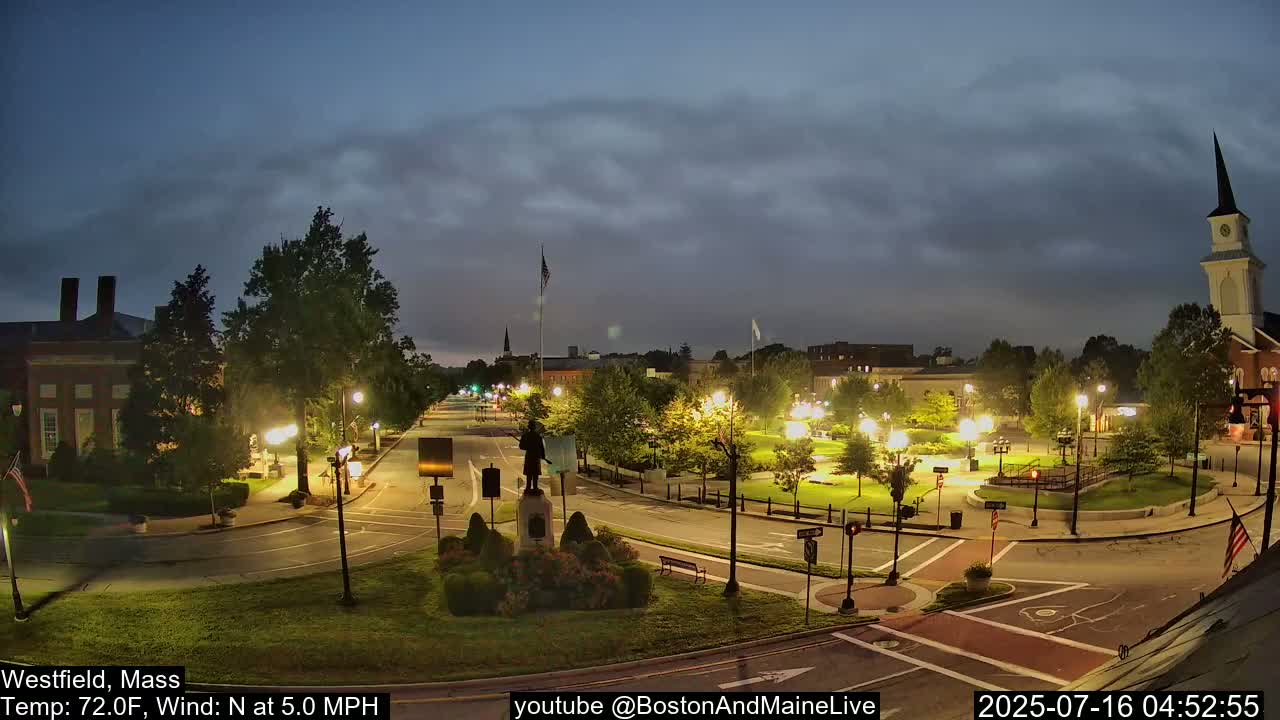 Park Square Live  Cam - Westfield, Massachusetts USA
