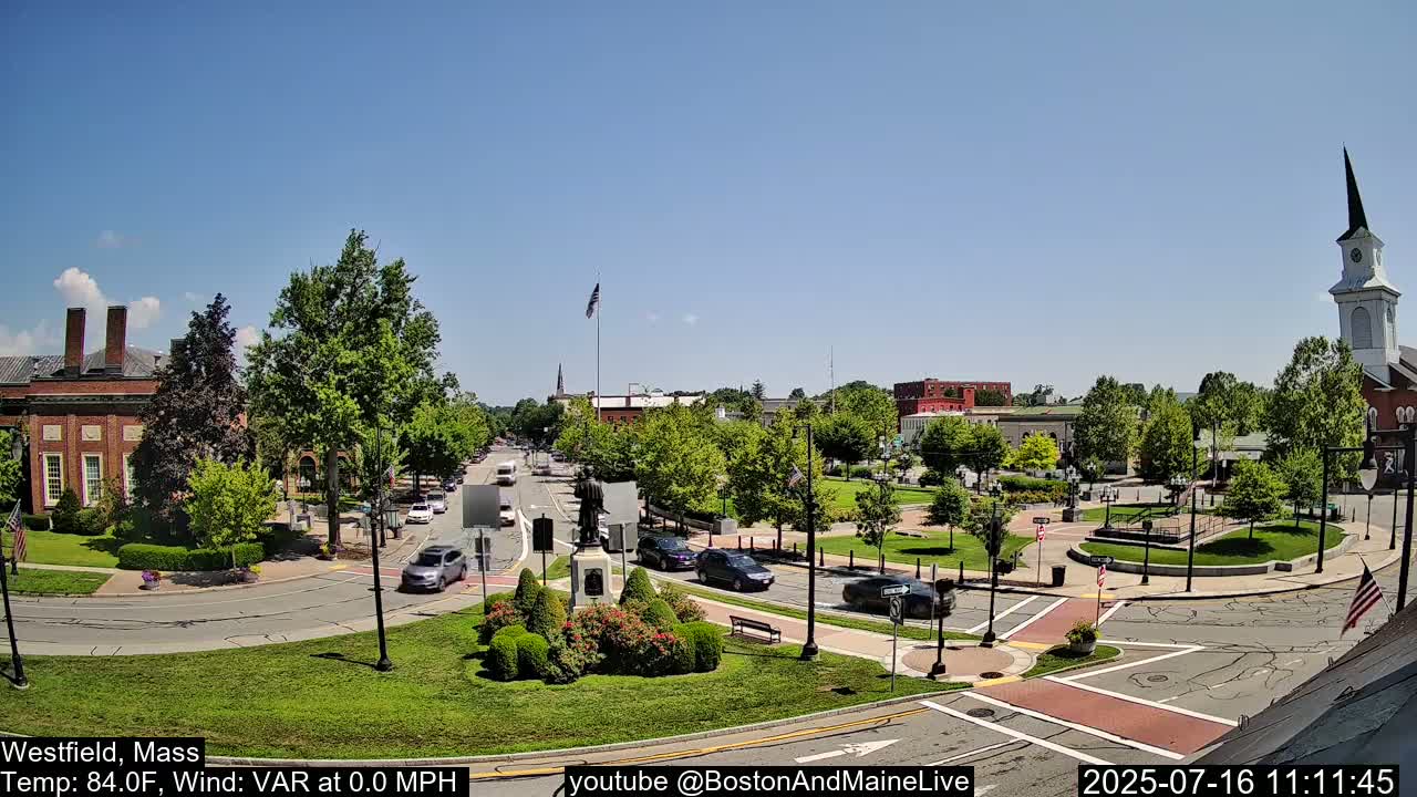 Park Square Live  Cam - Westfield, Massachusetts USA