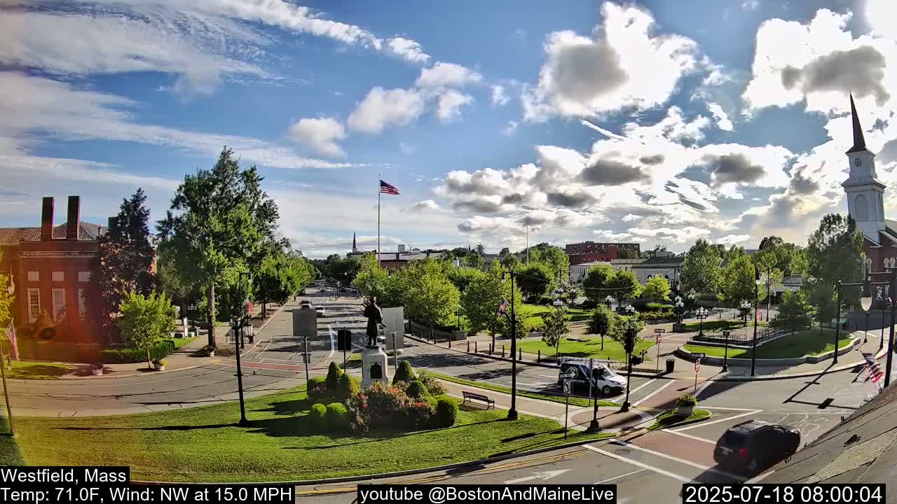 Park Square Live  Cam - Westfield, Massachusetts USA