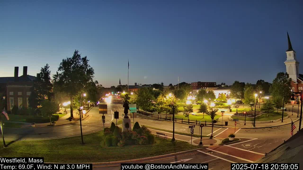 Park Square Live  Cam - Westfield, Massachusetts USA