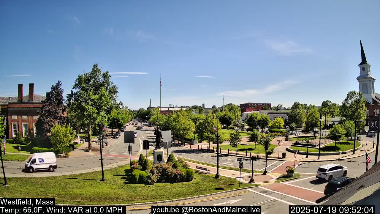 Park Square Live  Cam - Westfield, Massachusetts USA