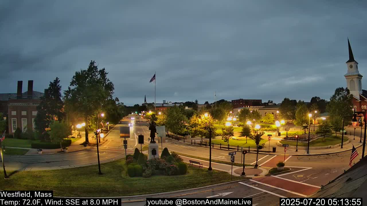 Park Square Live  Cam - Westfield, Massachusetts USA