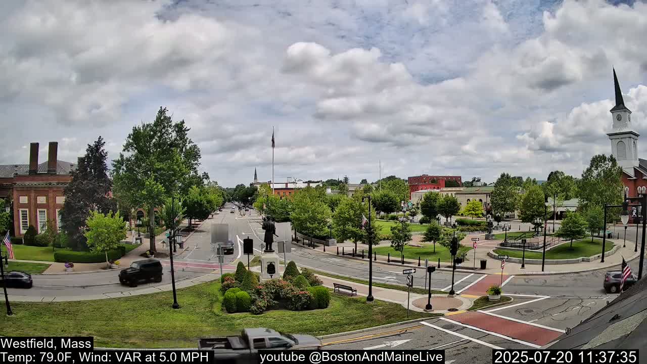 Park Square Live  Cam - Westfield, Massachusetts USA