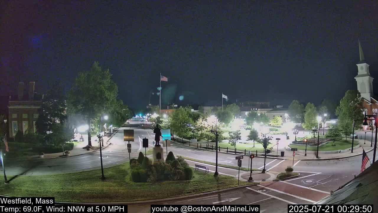 Park Square Live  Cam - Westfield, Massachusetts USA