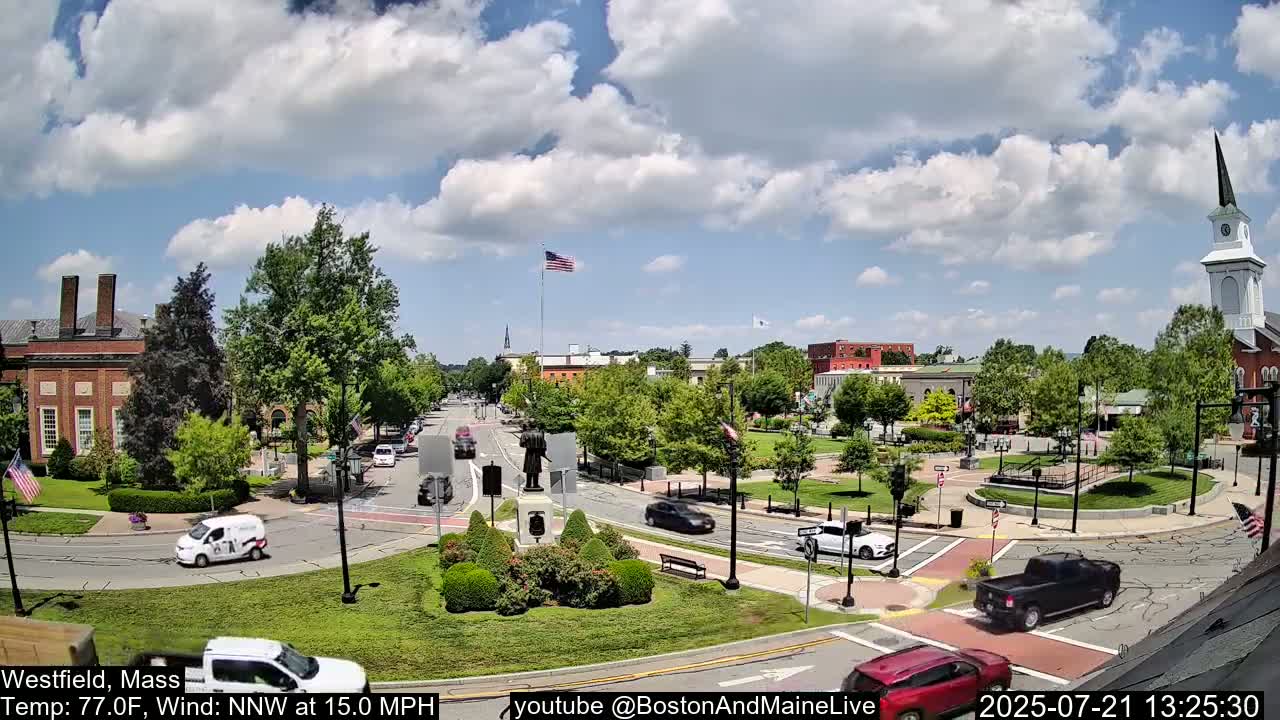 Park Square Live  Cam - Westfield, Massachusetts USA