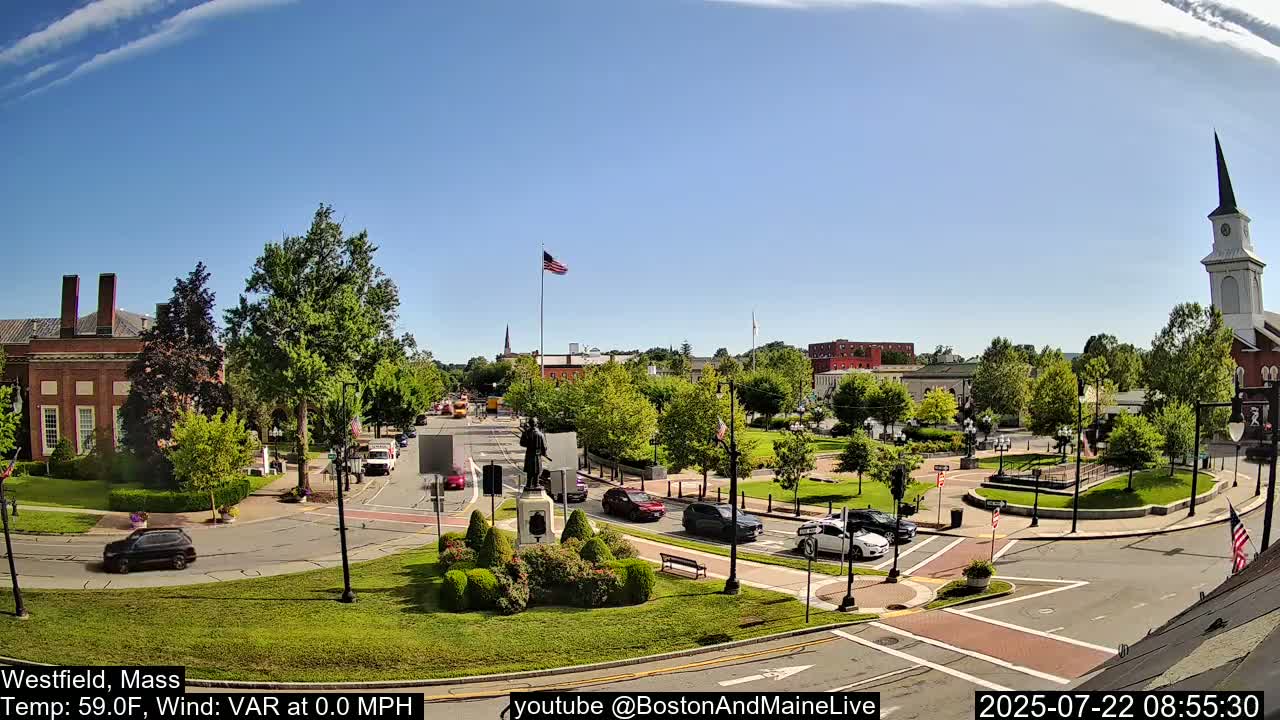 Park Square Live  Cam - Westfield, Massachusetts USA