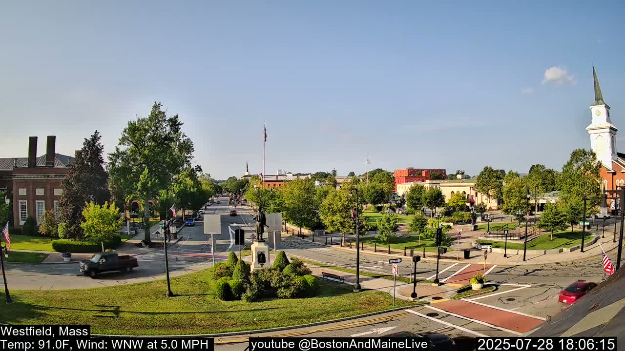 Park Square Live  Cam - Westfield, Massachusetts USA