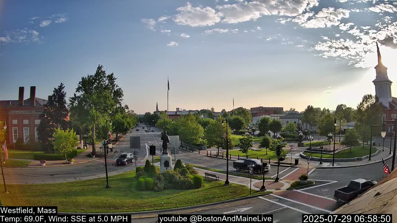 Park Square Live  Cam - Westfield, Massachusetts USA
