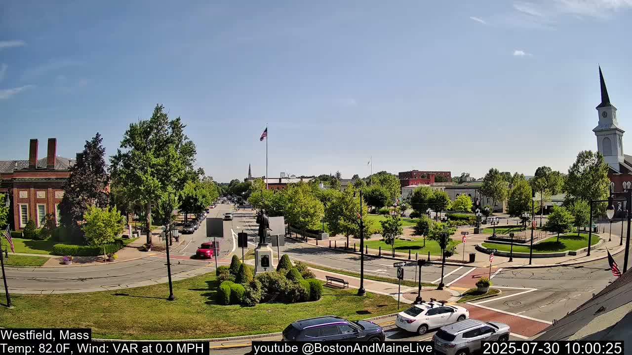 Park Square Live  Cam - Westfield, Massachusetts USA