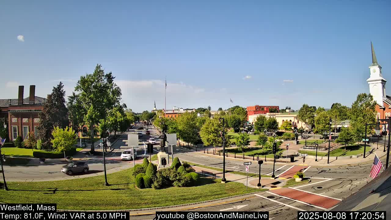 Park Square Live  Cam - Westfield, Massachusetts USA