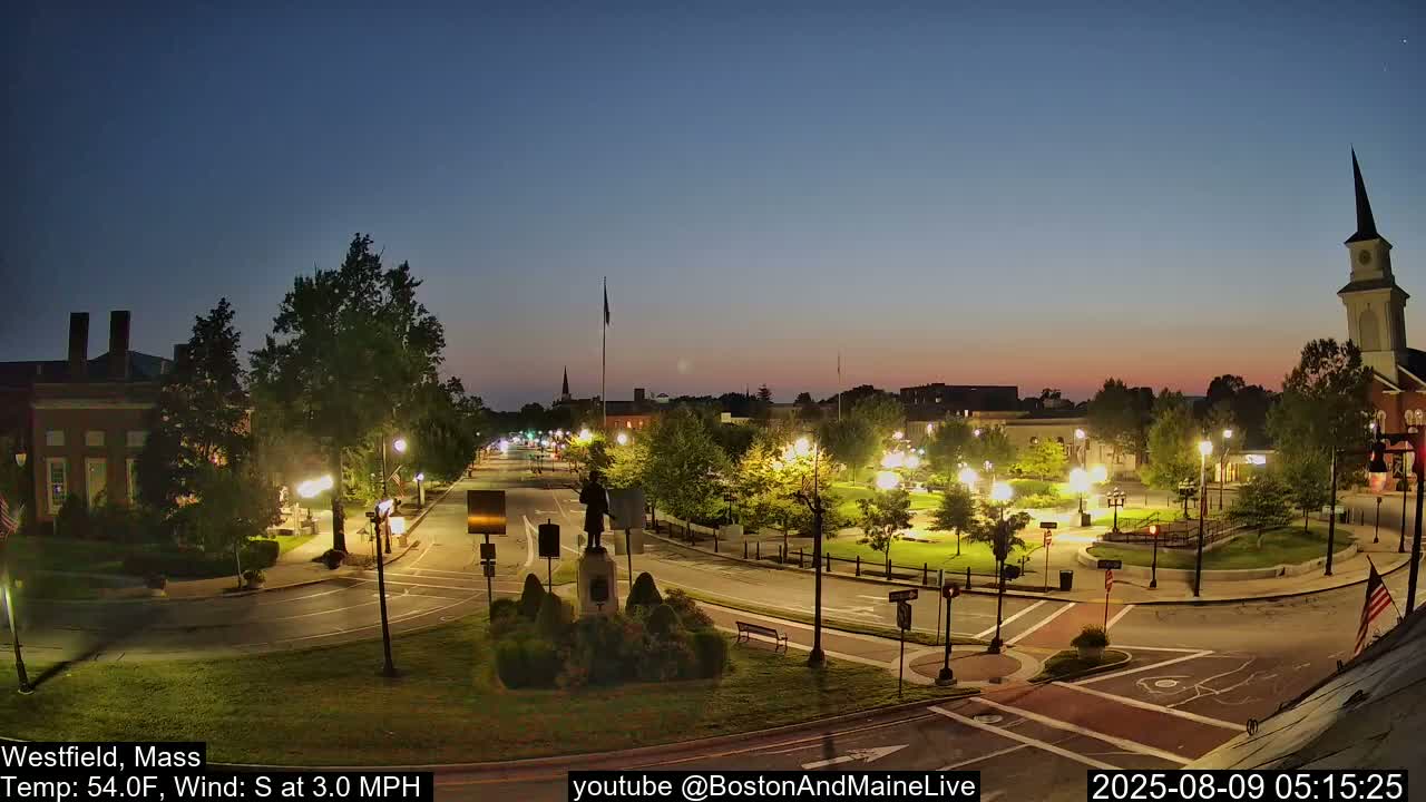Park Square Live  Cam - Westfield, Massachusetts USA