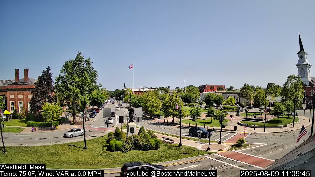 Park Square Live  Cam - Westfield, Massachusetts USA