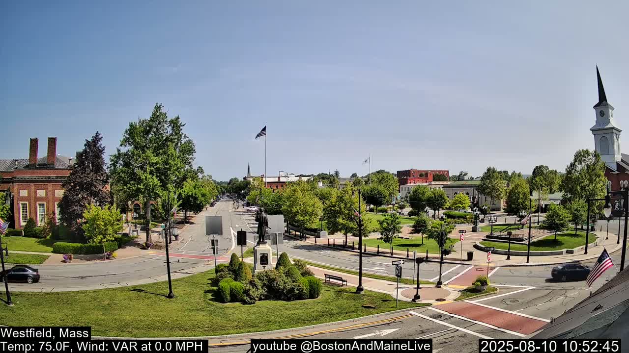 Park Square Live  Cam - Westfield, Massachusetts USA