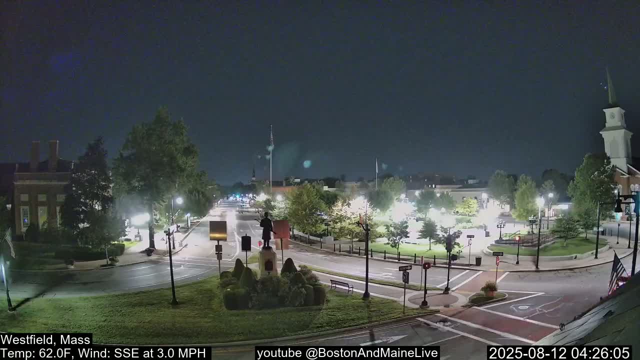 Park Square Live  Cam - Westfield, Massachusetts USA