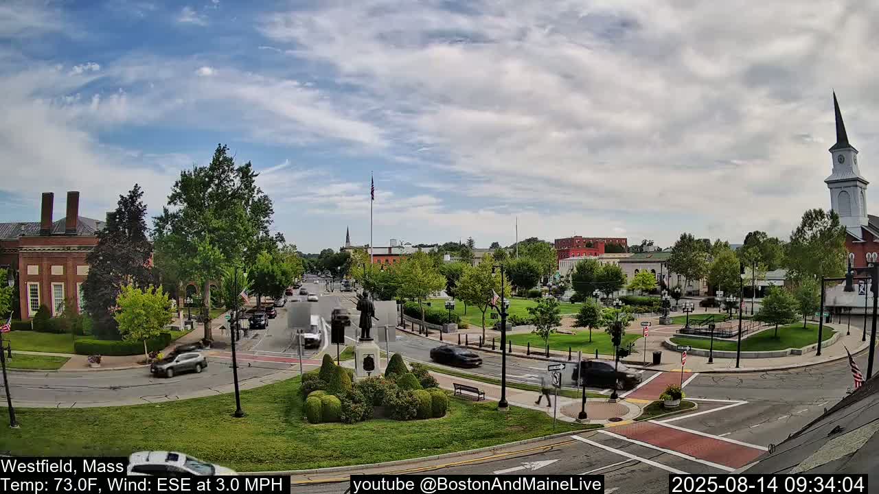 Park Square Live  Cam - Westfield, Massachusetts USA