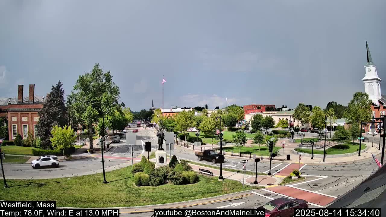 Park Square Live  Cam - Westfield, Massachusetts USA
