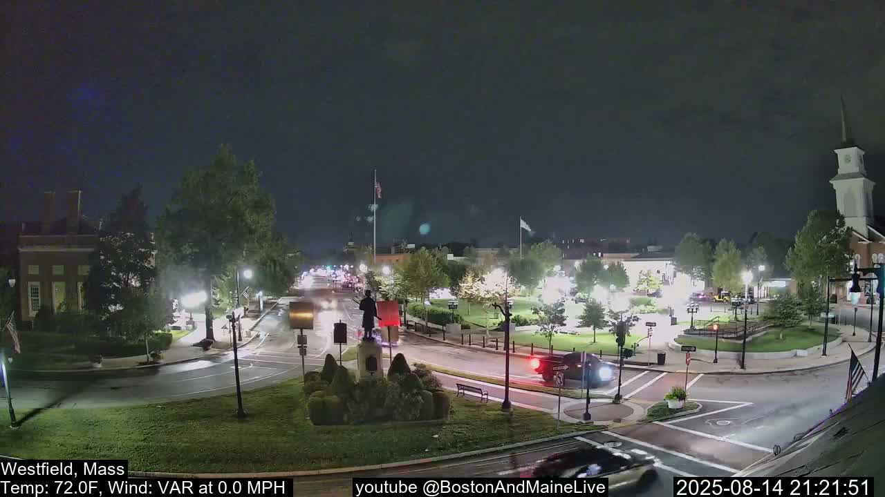 Park Square Live  Cam - Westfield, Massachusetts USA