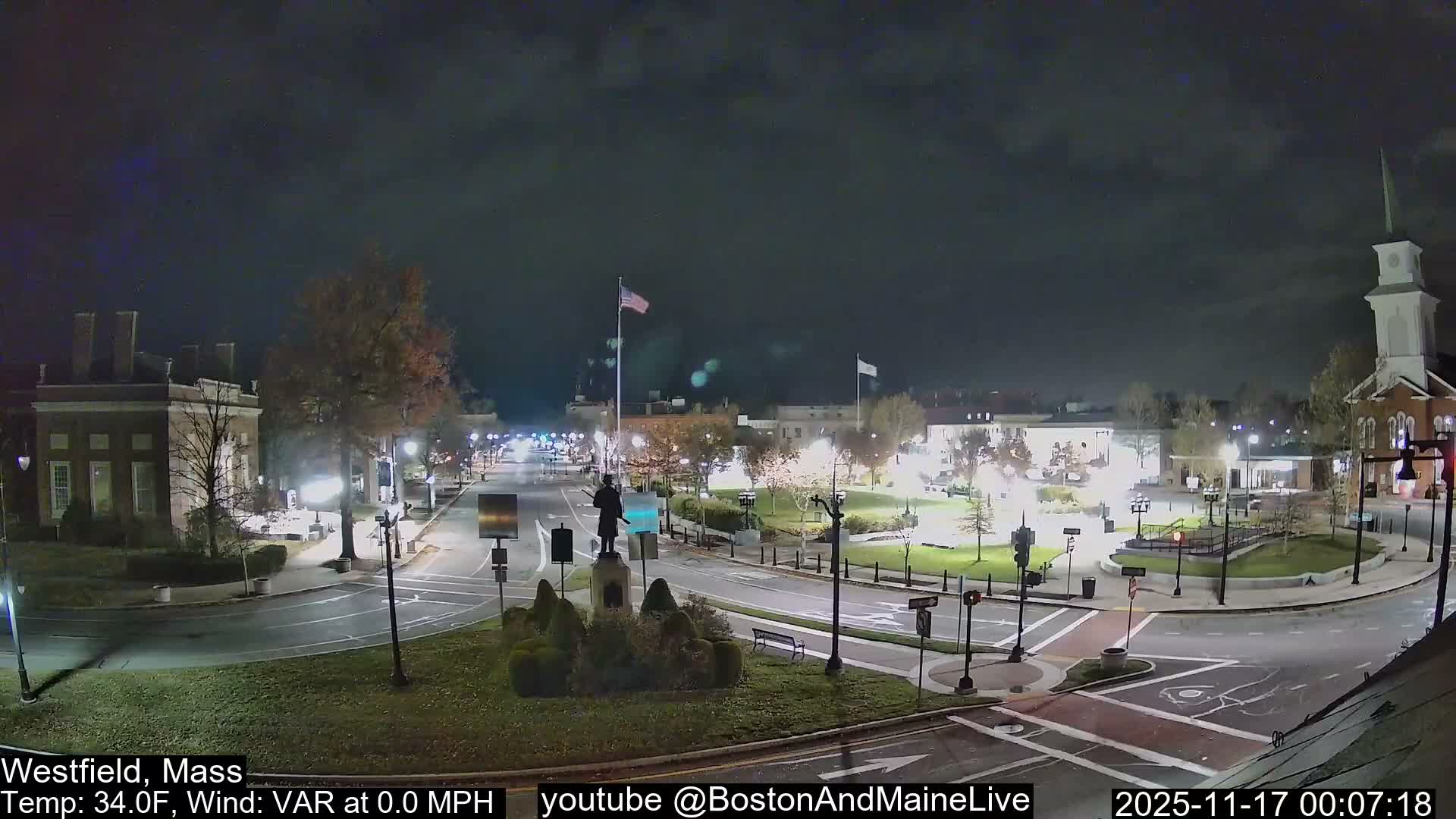Westfield, Park Square Live  Cam - Westfield, Massachusetts USA