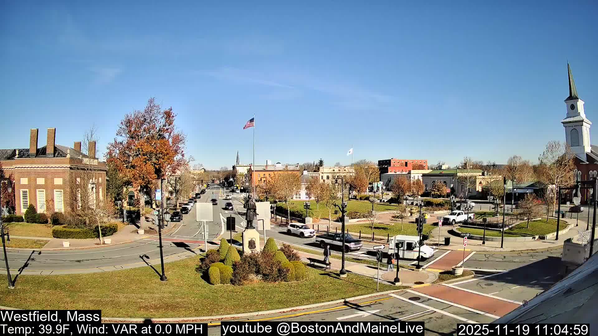 Westfield, Park Square Live  Cam - Westfield, Massachusetts USA