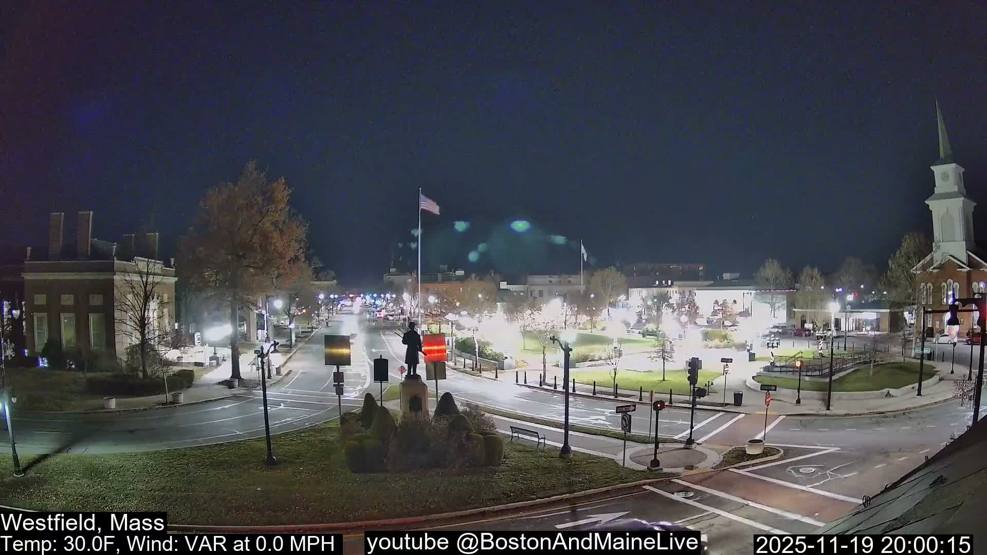 Westfield, Park Square Live  Cam - Westfield, Massachusetts USA