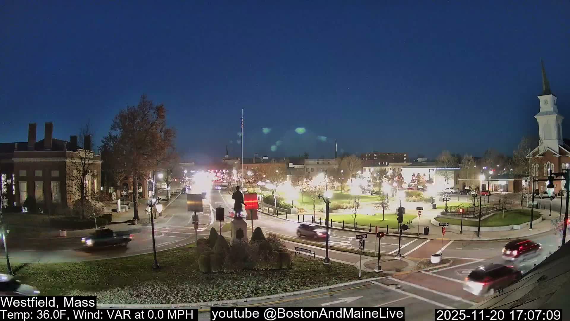 Westfield, Park Square Live  Cam - Westfield, Massachusetts USA