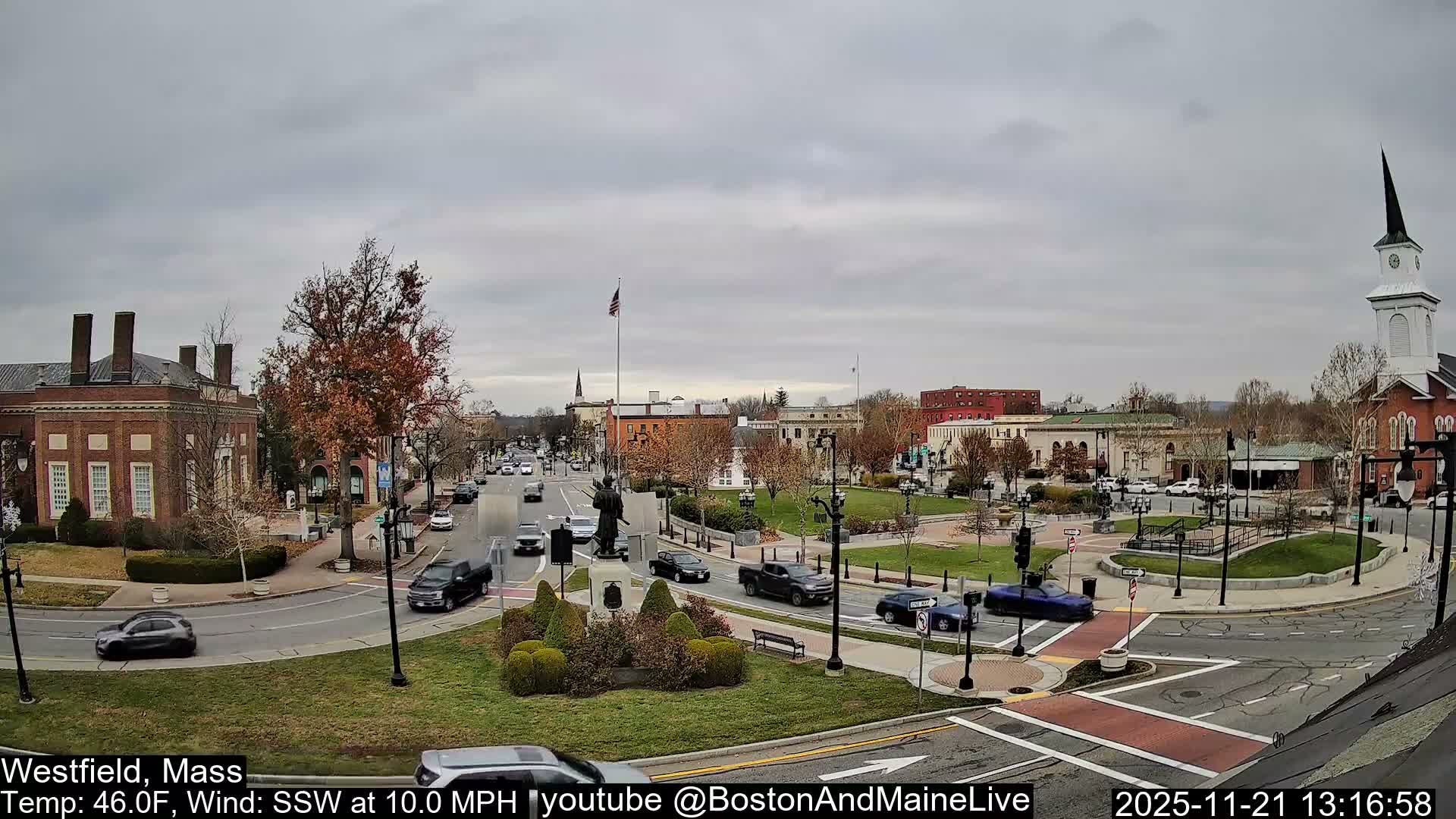 Westfield, Park Square Live  Cam - Westfield, Massachusetts USA