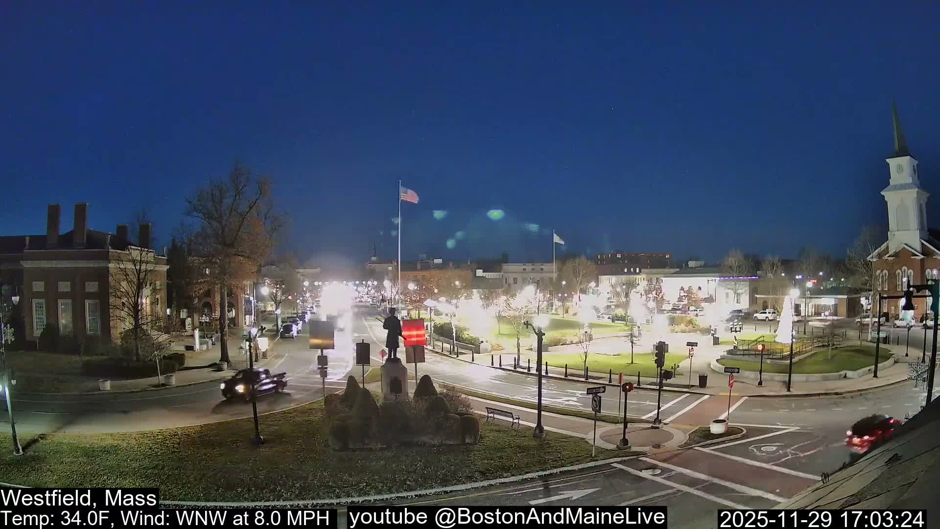 Westfield, Park Square Live  Cam - Westfield, Massachusetts USA