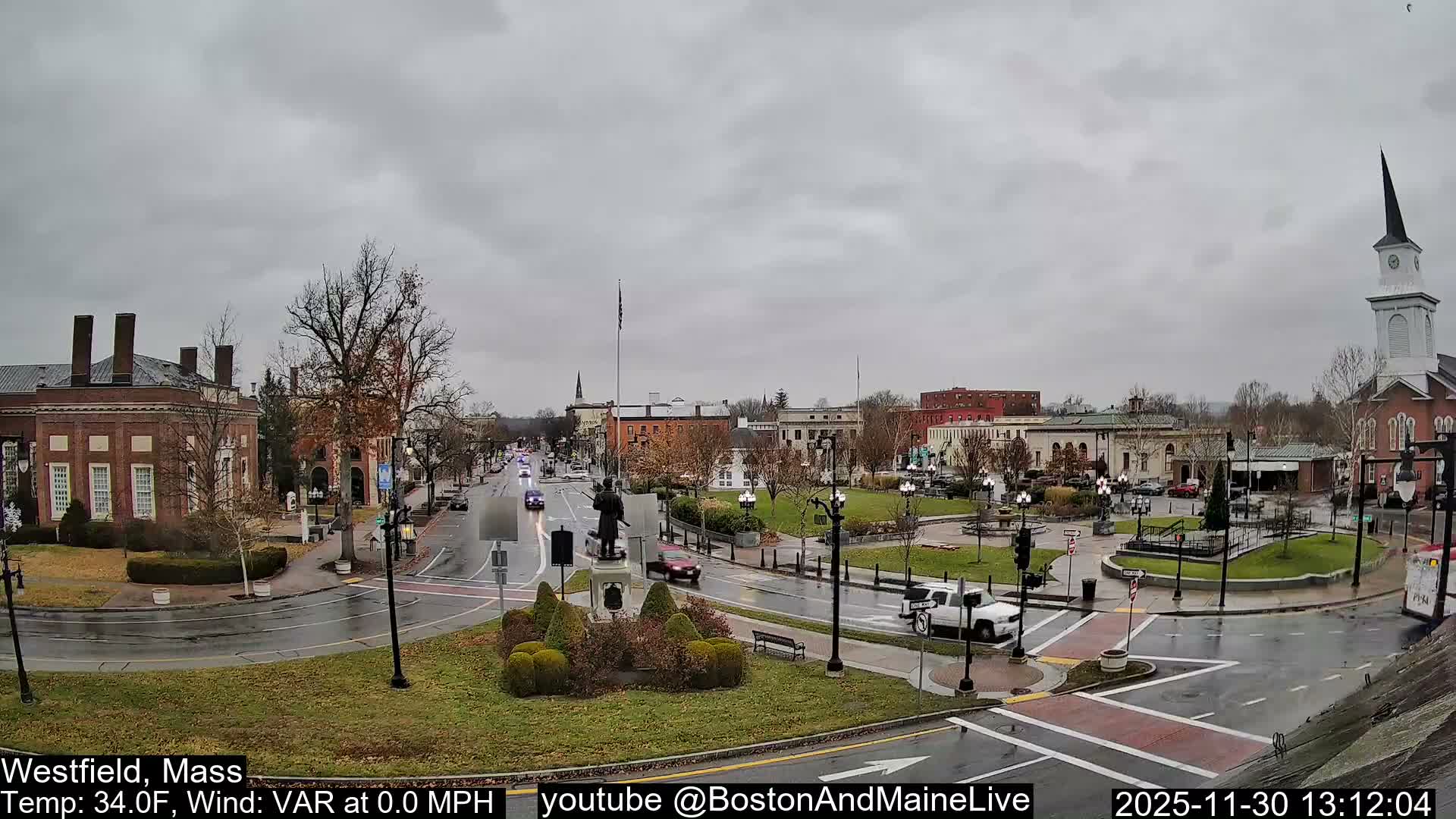 Westfield, Park Square Live  Cam - Westfield, Massachusetts USA