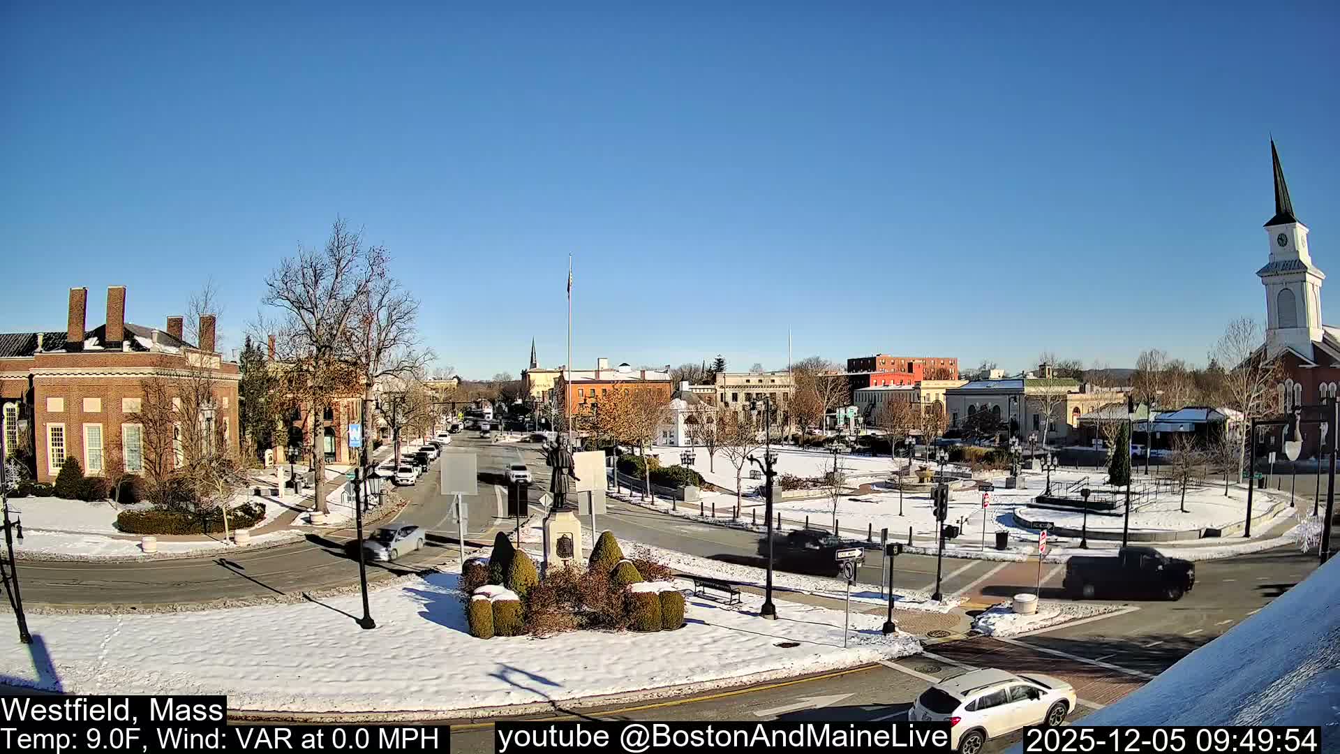 Westfield, Park Square Live  Cam - Westfield, Massachusetts USA