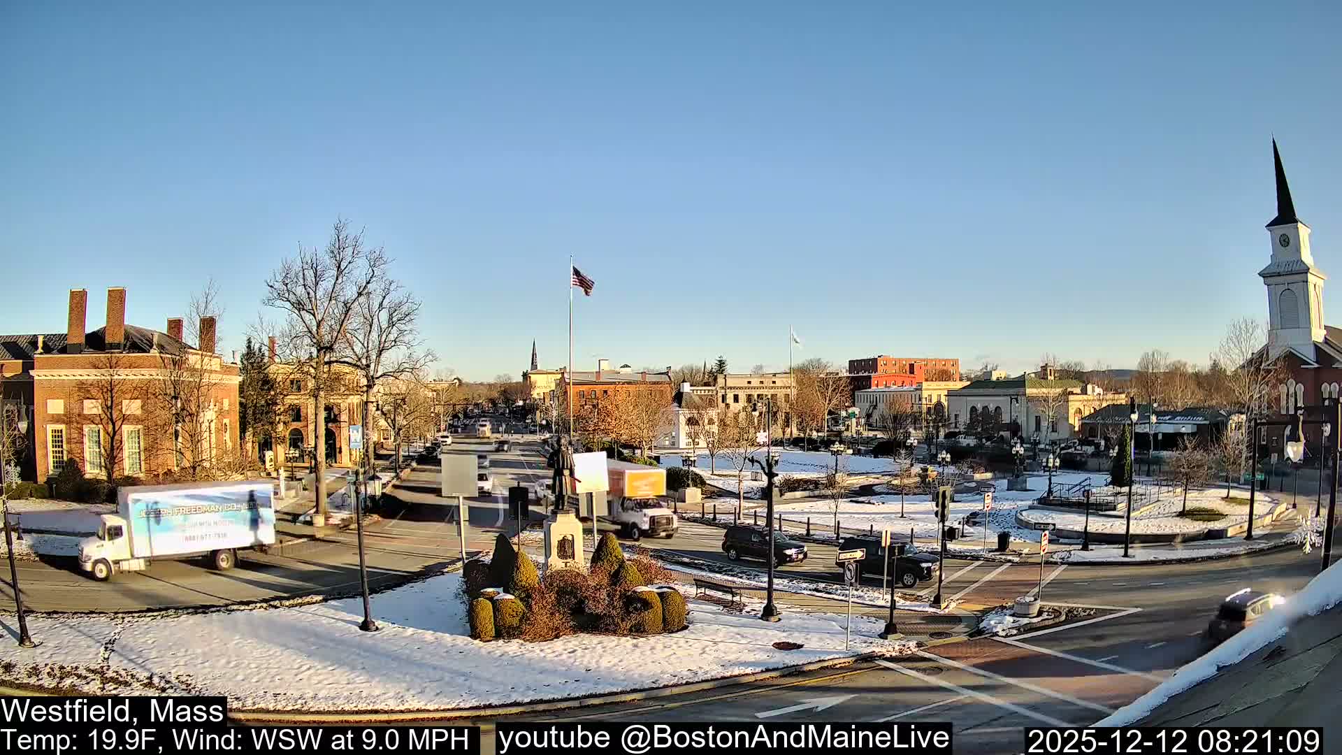 Westfield, Park Square Live  Cam - Westfield, Massachusetts USA
