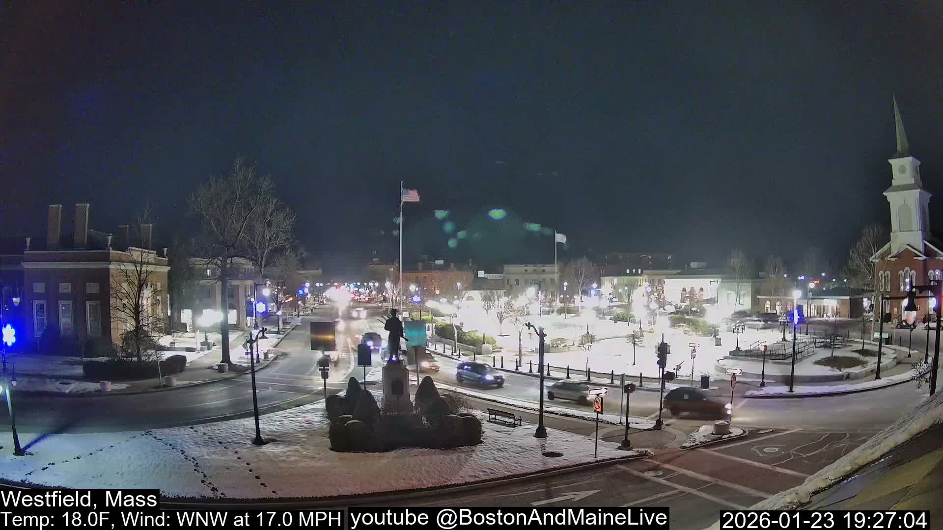 Westfield, Park Square Live  Cam - Westfield, Massachusetts USA