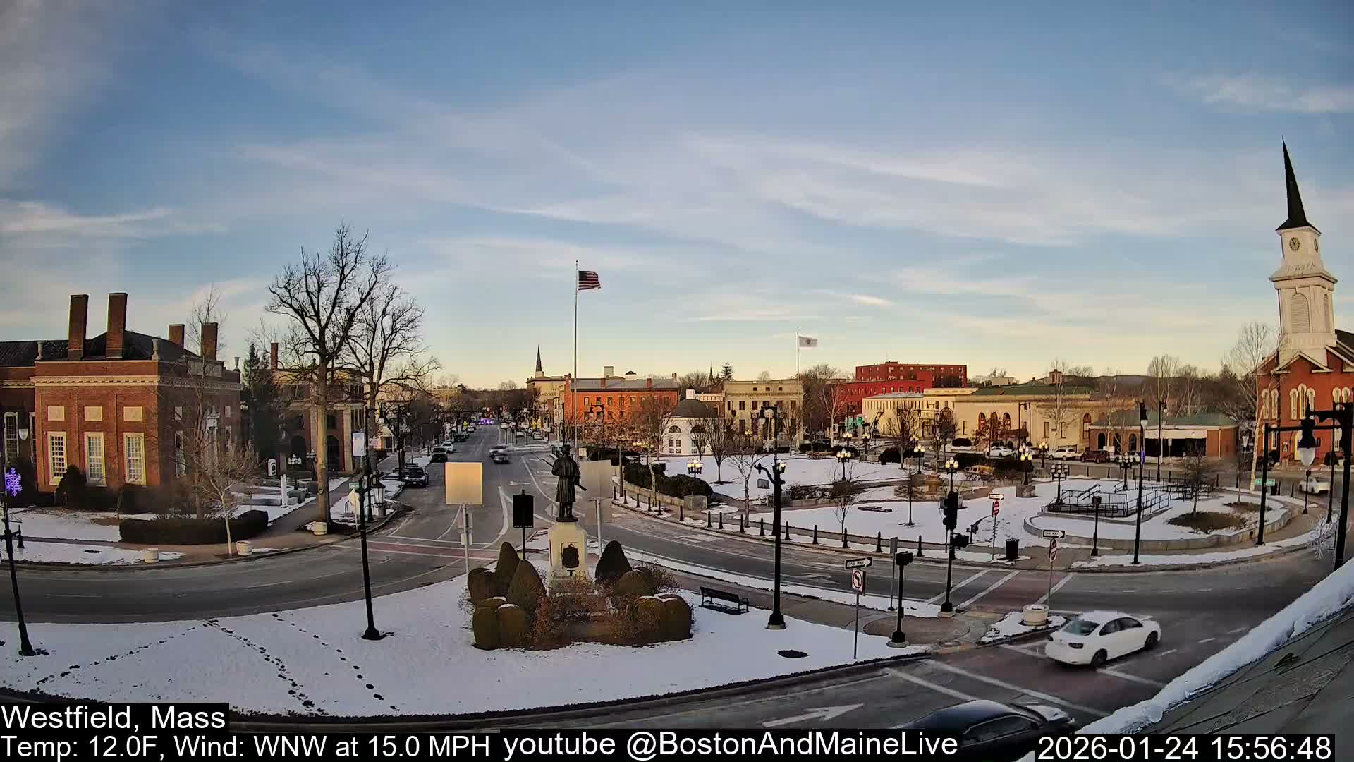 Westfield, Park Square Live  Cam - Westfield, Massachusetts USA