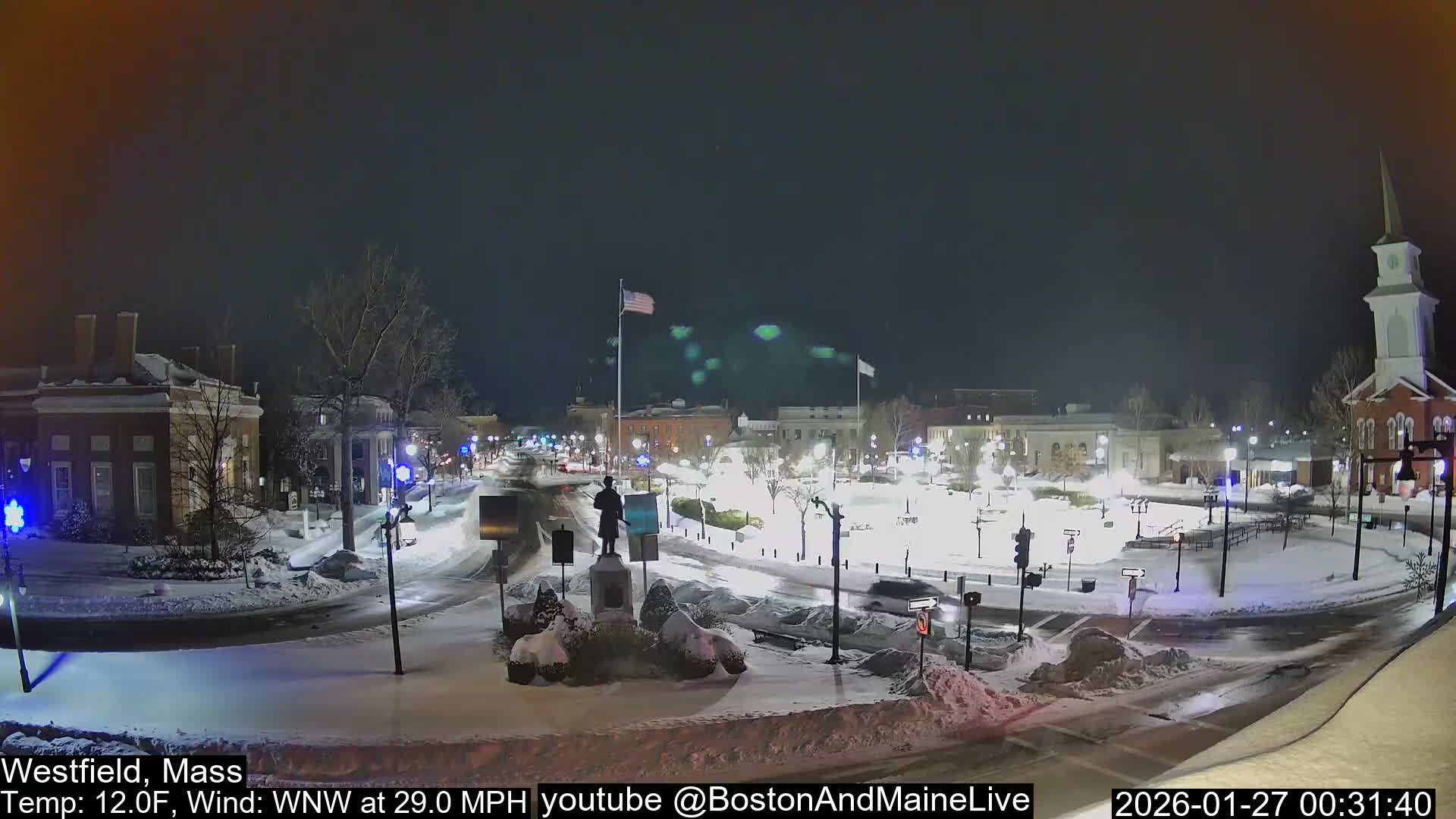 Westfield, Park Square Live  Cam - Westfield, Massachusetts USA